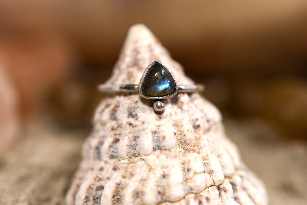 Sterling Silver 925 Ring - Simple Magic - Labradorite - P+ / 8.25