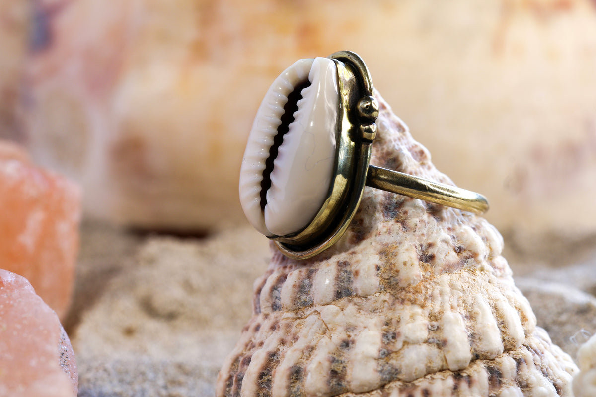 Brass Ring – Bohemian Soul - Cowrie Shell - P+ / 8.25