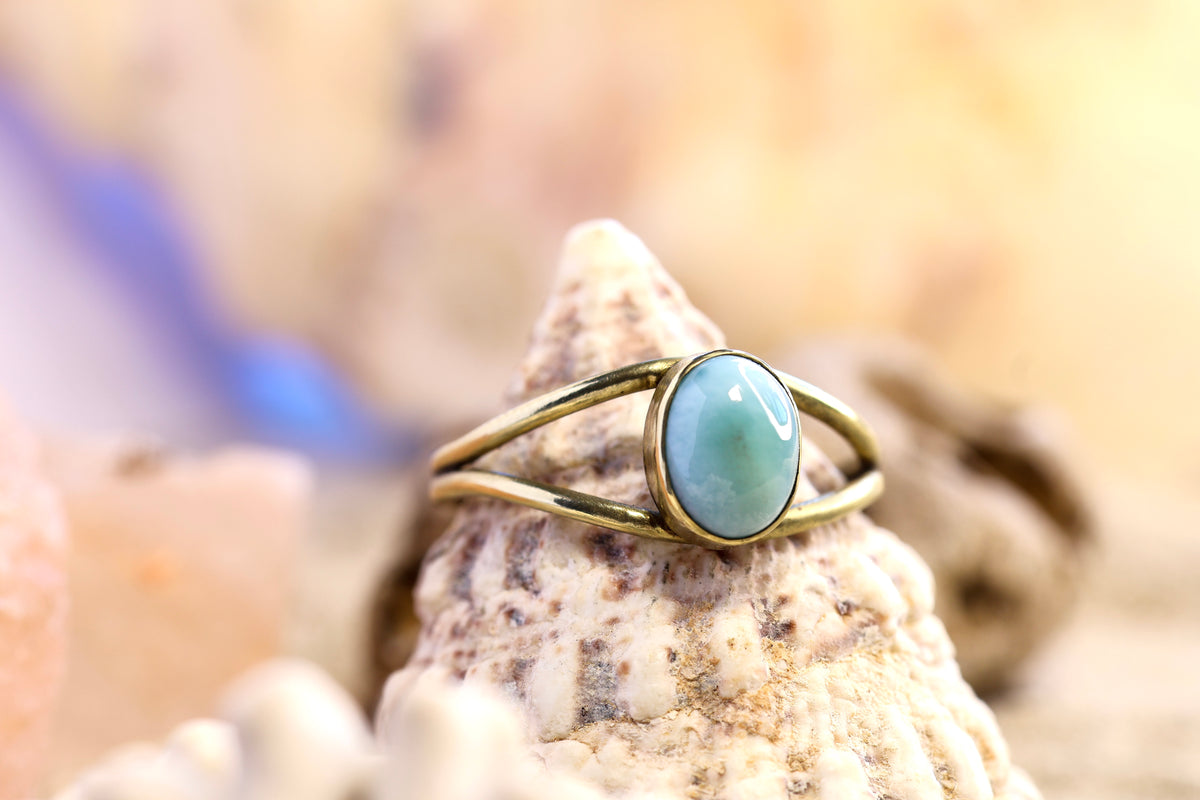 Brass Ring – Bohemian Soul - Larimar - Double Band - P+ / 8.25