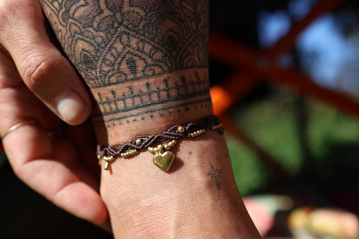 Brass Anklet - Bohemian - Brown / B24