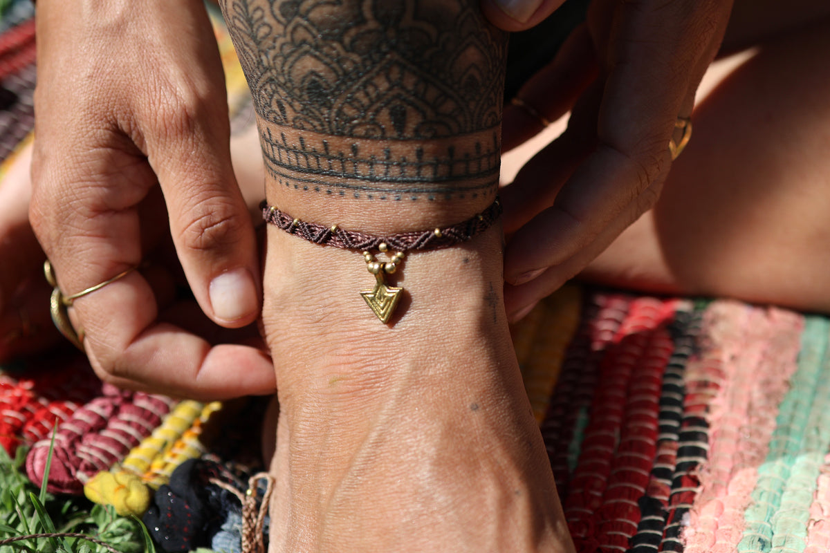 Brass Anklet - Little Soul - Brown / B19