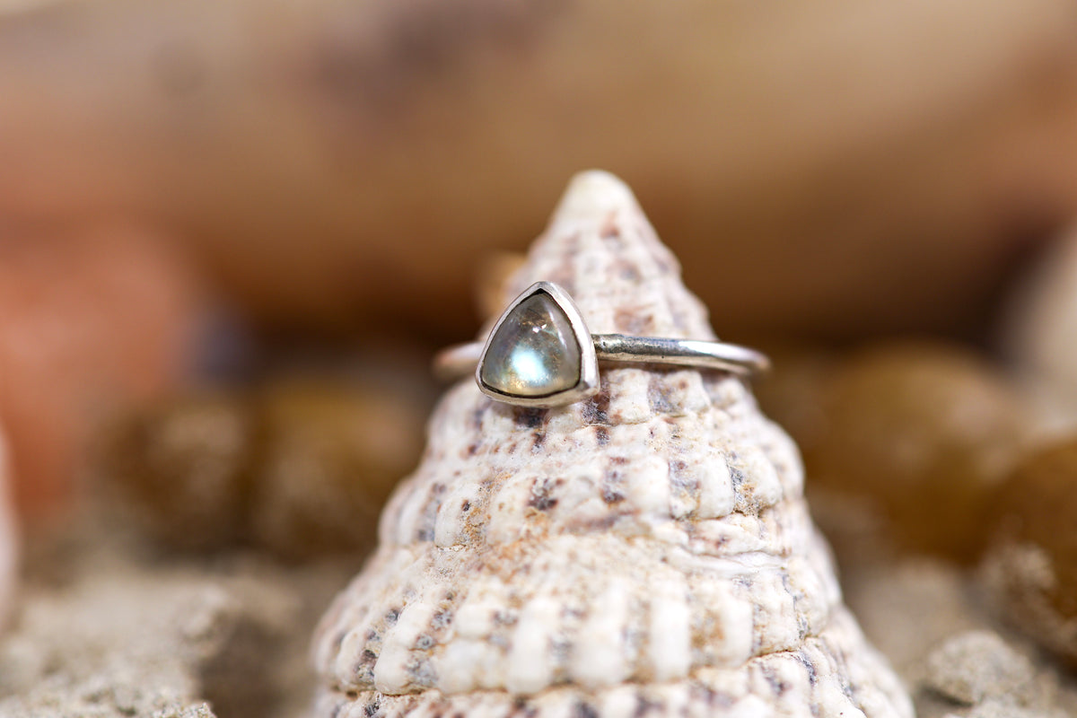 Sterling Silver 925 Ring - Simple Magic - Labradorite - N / 7