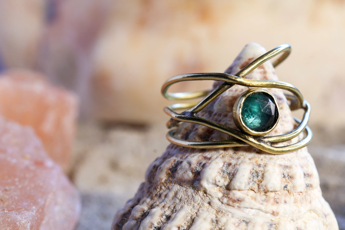 Brass Ring – Bohemian Soul - Wild Wire - Neon Kyanite - O / 7.5