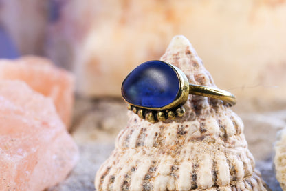 Brass Ring – Earthly Treasures - Sea Glass - Lilac - R+ / 9.25