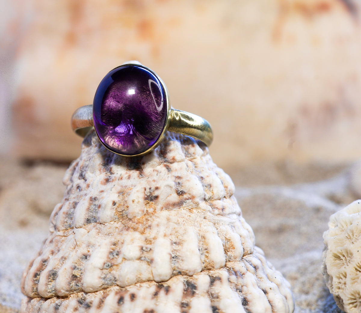 Brass Ring – Earthly Treasures - Amethyst - O / 7.5