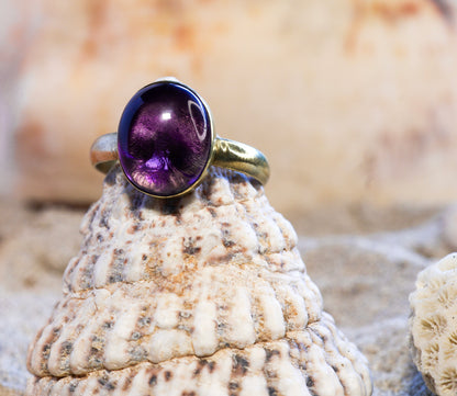 Brass Ring – Earthly Treasures - Amethyst - O / 7.5