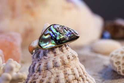 Brass Ring – Bohemian Soul -New Zealand Pāua Shell - R+ / 9.25
