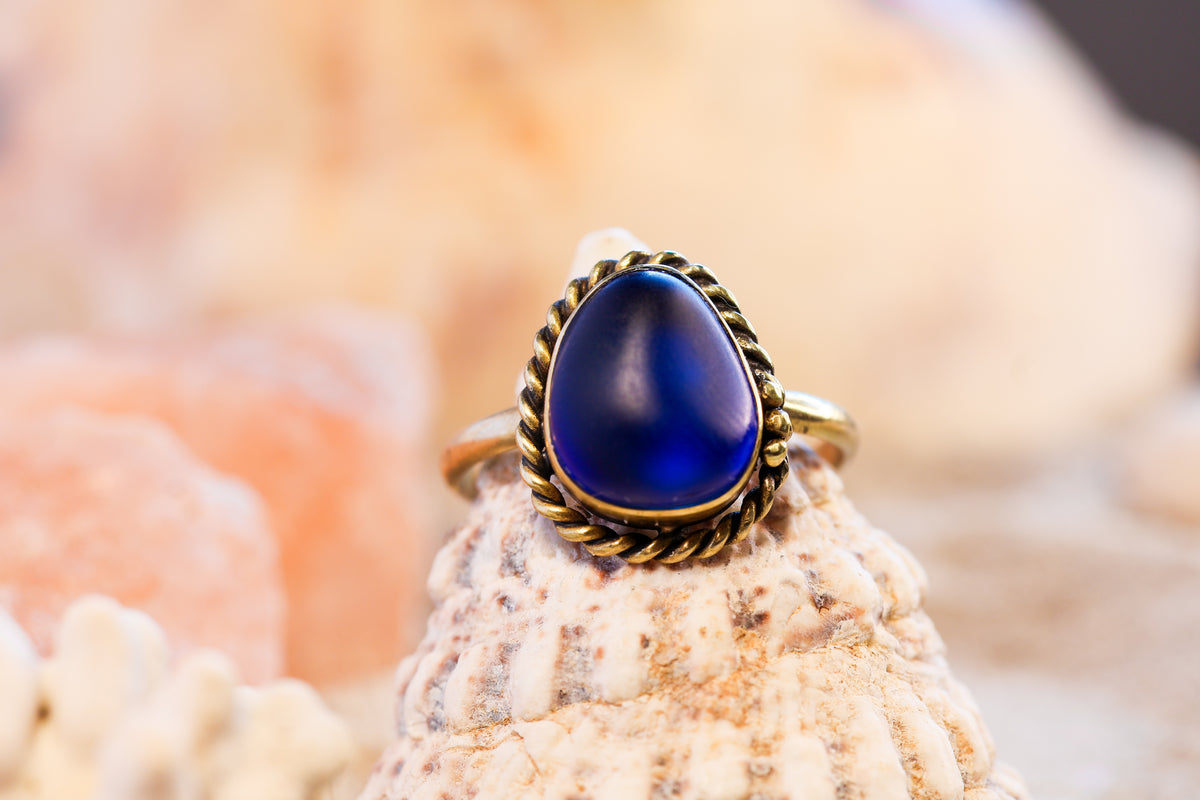 Brass Ring – Bohemian Soul - Blue Labradorite - O+ / 7.75