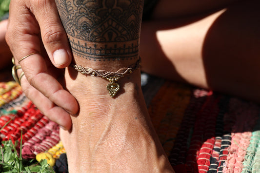 Brass Anklet - Little Soul - Beige / B13
