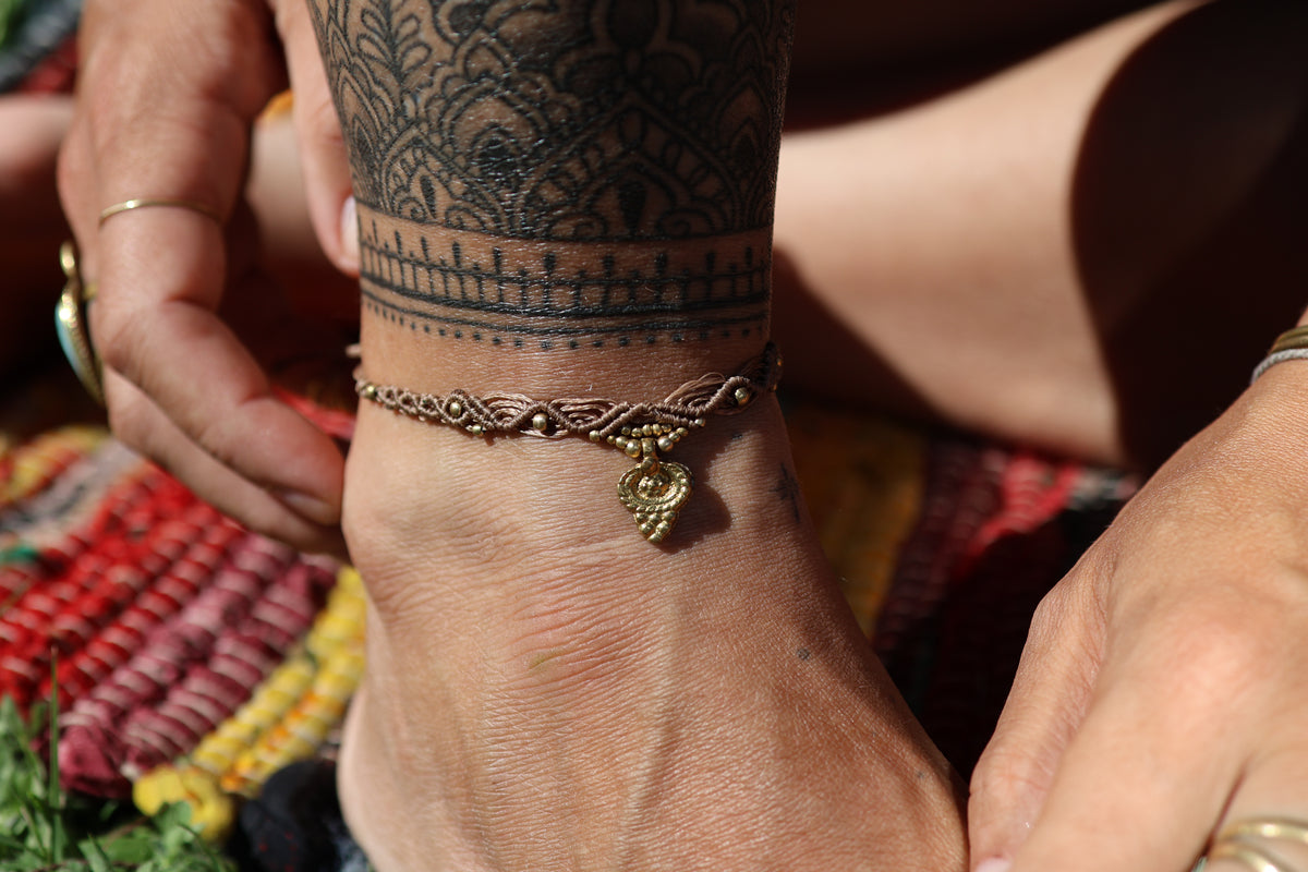 Brass Anklet - Little Soul - Beige / B13