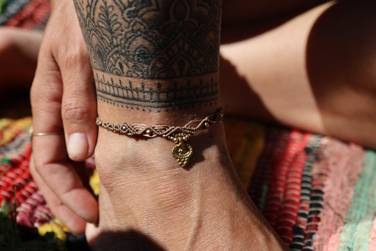 Brass Anklet - Little Soul - Beige / B13