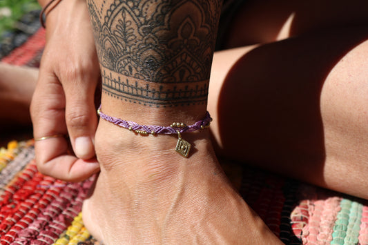 Brass Anklet - Little Soul - Lilac / B20