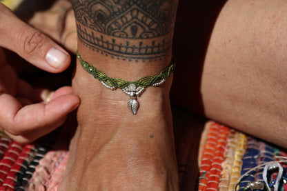 Silver Anklet - Little Soul - Moss Green / S23