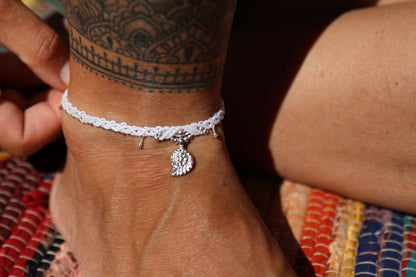 Silver Anklet - Little Soul - White / S7