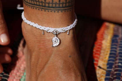 Silver Anklet - Little Soul - White / S7