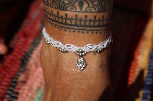 Silver Anklet - Little Soul - White / S11
