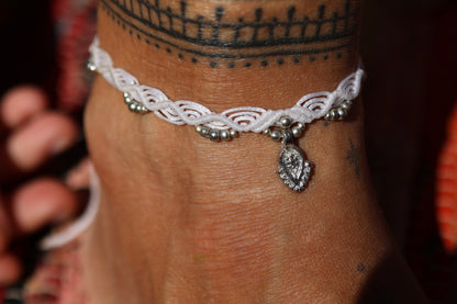 Silver Anklet - Little Soul - White / S11