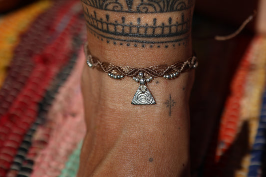 Silver Anklet - Little Soul - Beige / S20