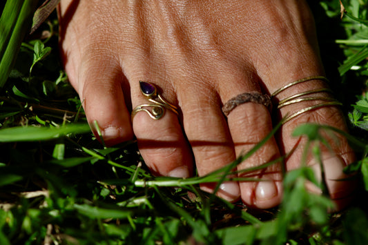 Statement Toe / Knuckle Ring - Amethyst