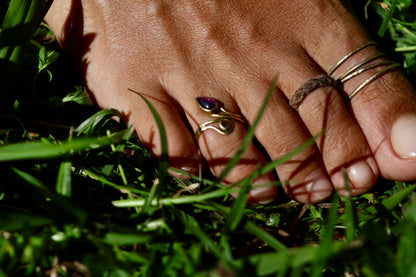 Statement Toe / Knuckle Ring - Amethyst